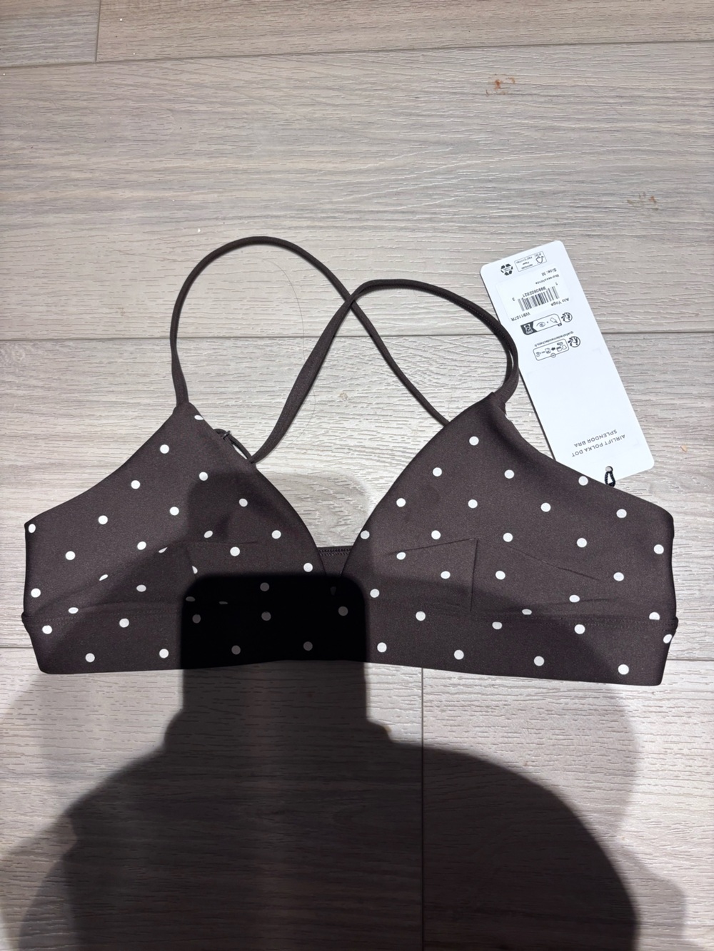 ALO Yoga Dark Brown Polka Dot Bra